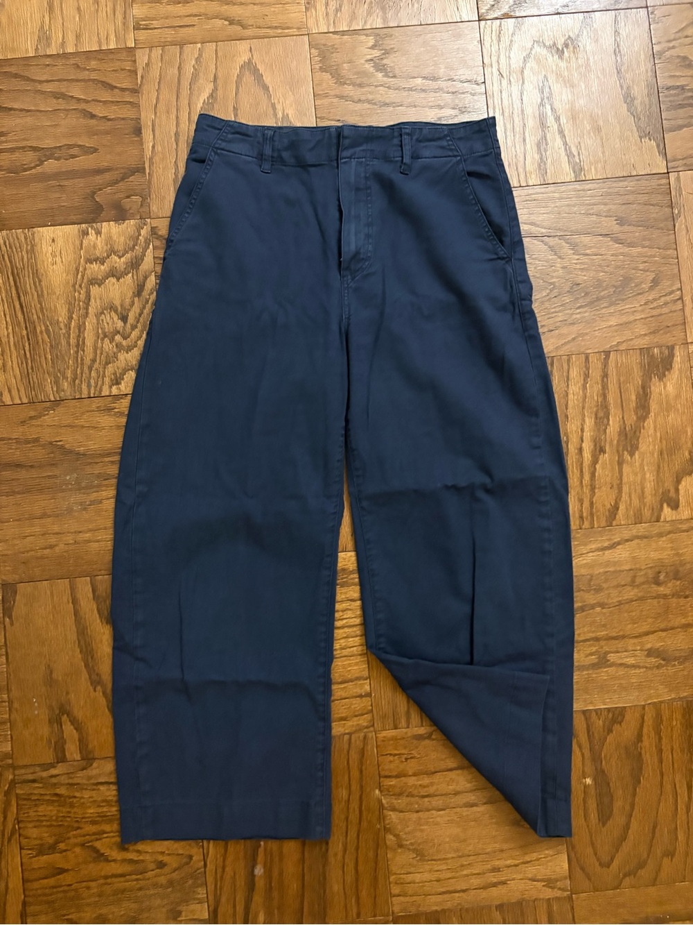 PAIGE Navy Barrel Chinos